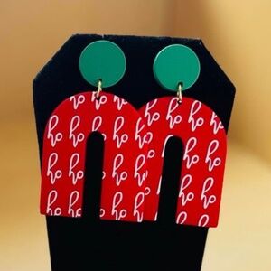Ho Ho Ho clay holiday earrings